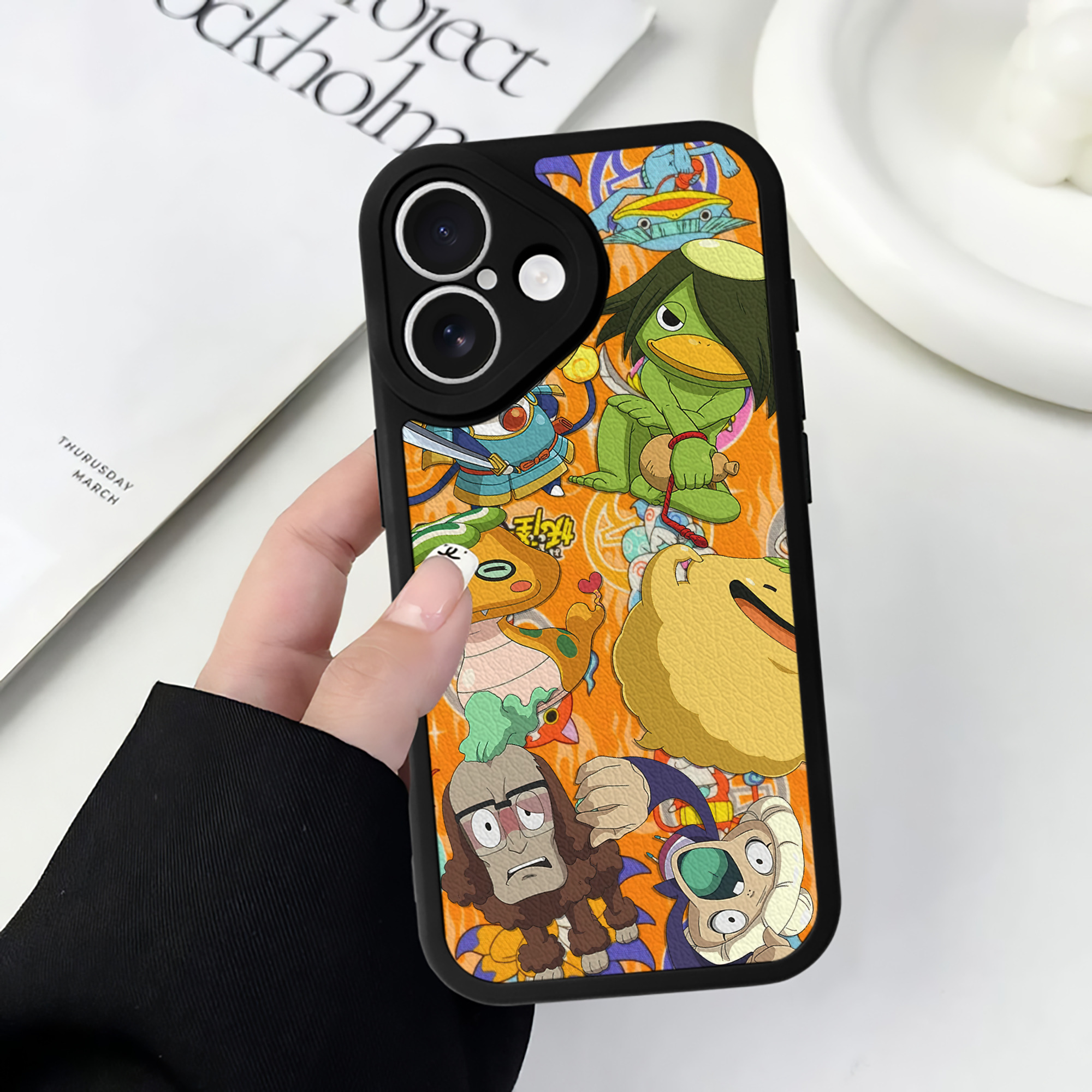 （画像用） 妖怪ウォッチ Yo-kai Watch 【iPhone 16シリーズ対応】シリコンスマホケース（レザー調） 材質：シリコン